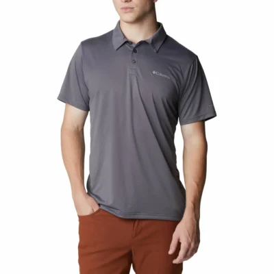 Columbia Men Grey Omni-Wick Hike Polo Tshirt