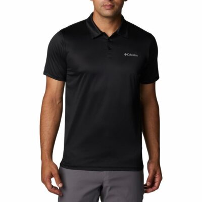 Columbia Men Black Omni-Wick Hike Polo Tshirt
